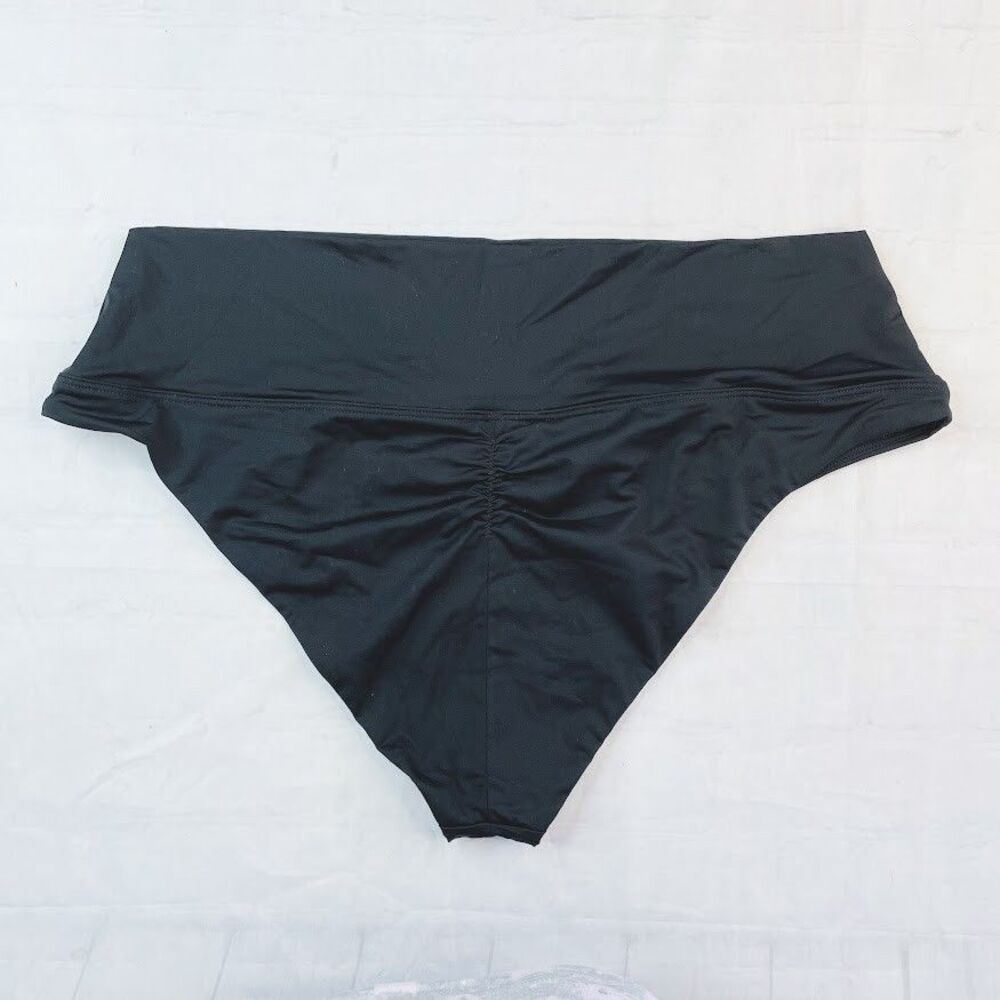 prAna Aurelia Bikini Bottom Women XS Black High Rise Cheeky Beach Vacation NEW! - Picture 2 of 14